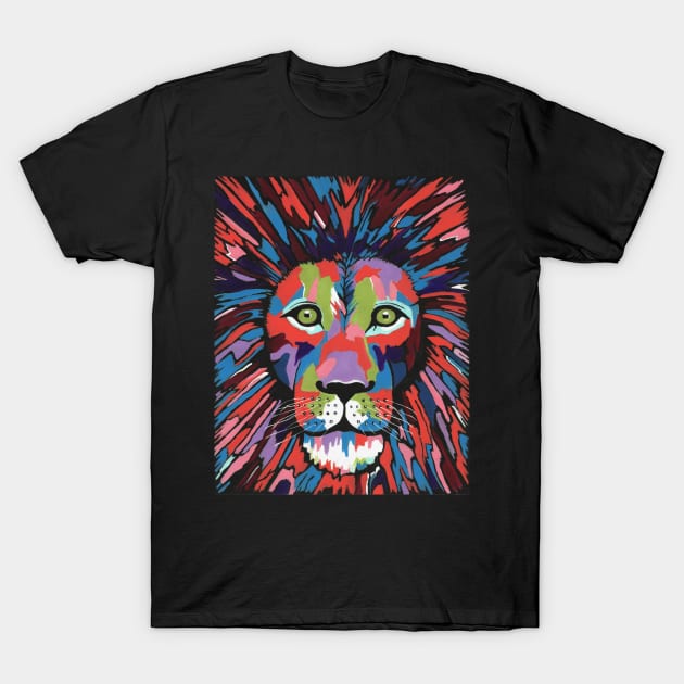 FLAMBOYANT Lion Painting T-Shirt by SartorisArt1